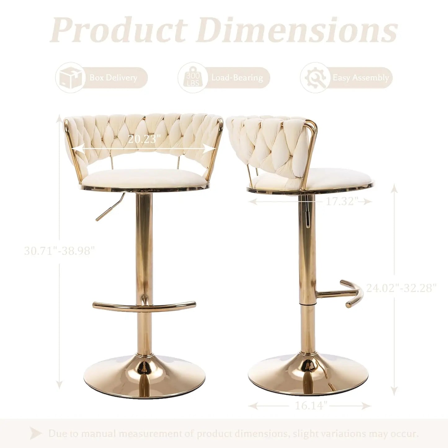 Velvet Bar Stools Set of 6 Adjustable Swivel Counter Chairs