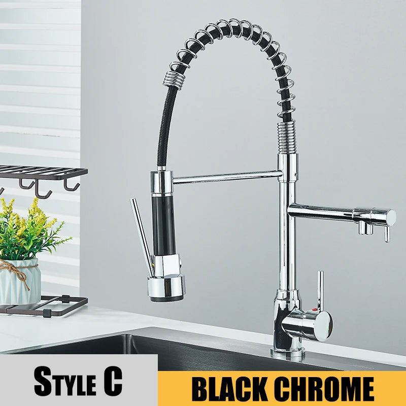 Wanmivezlo Kitchen Sink Faucet Pull Down Hot Cold