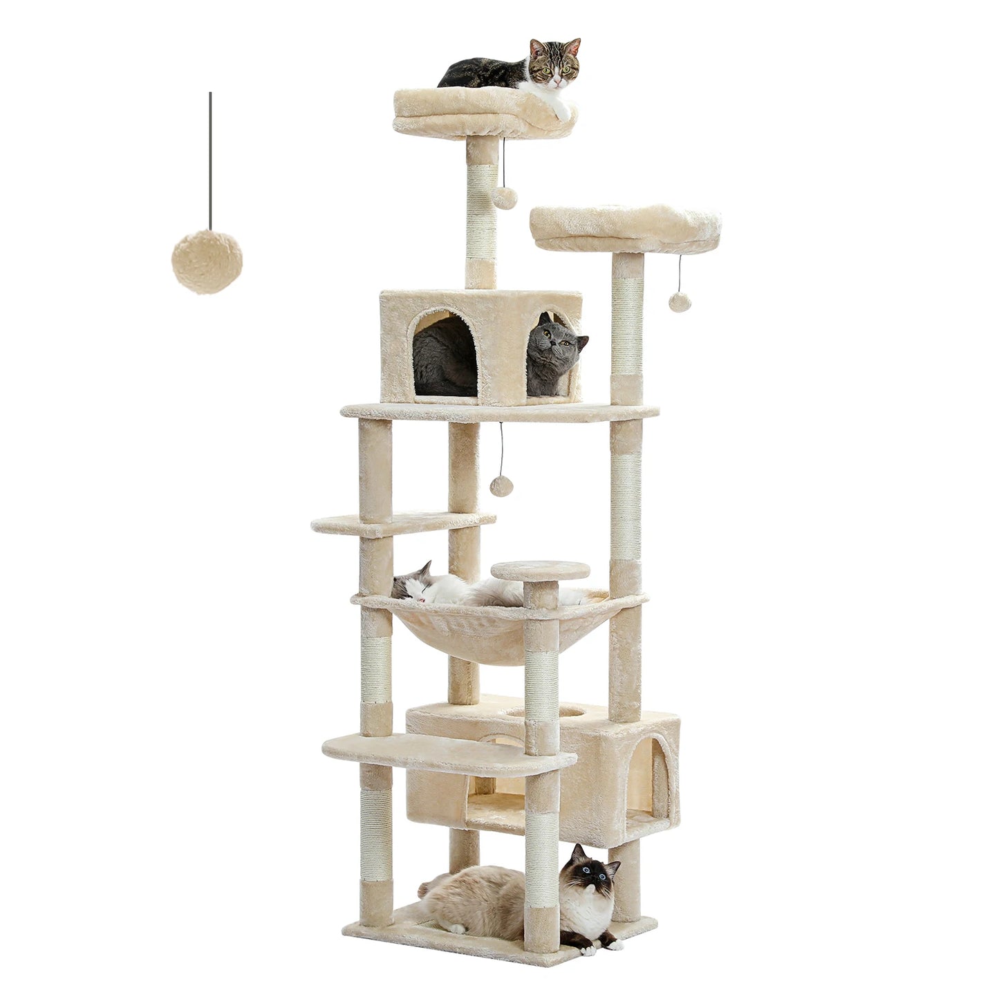 PAWZ Road Large Cat Tree and Tower for Indoor Cats with Sisal Scratching Posts
