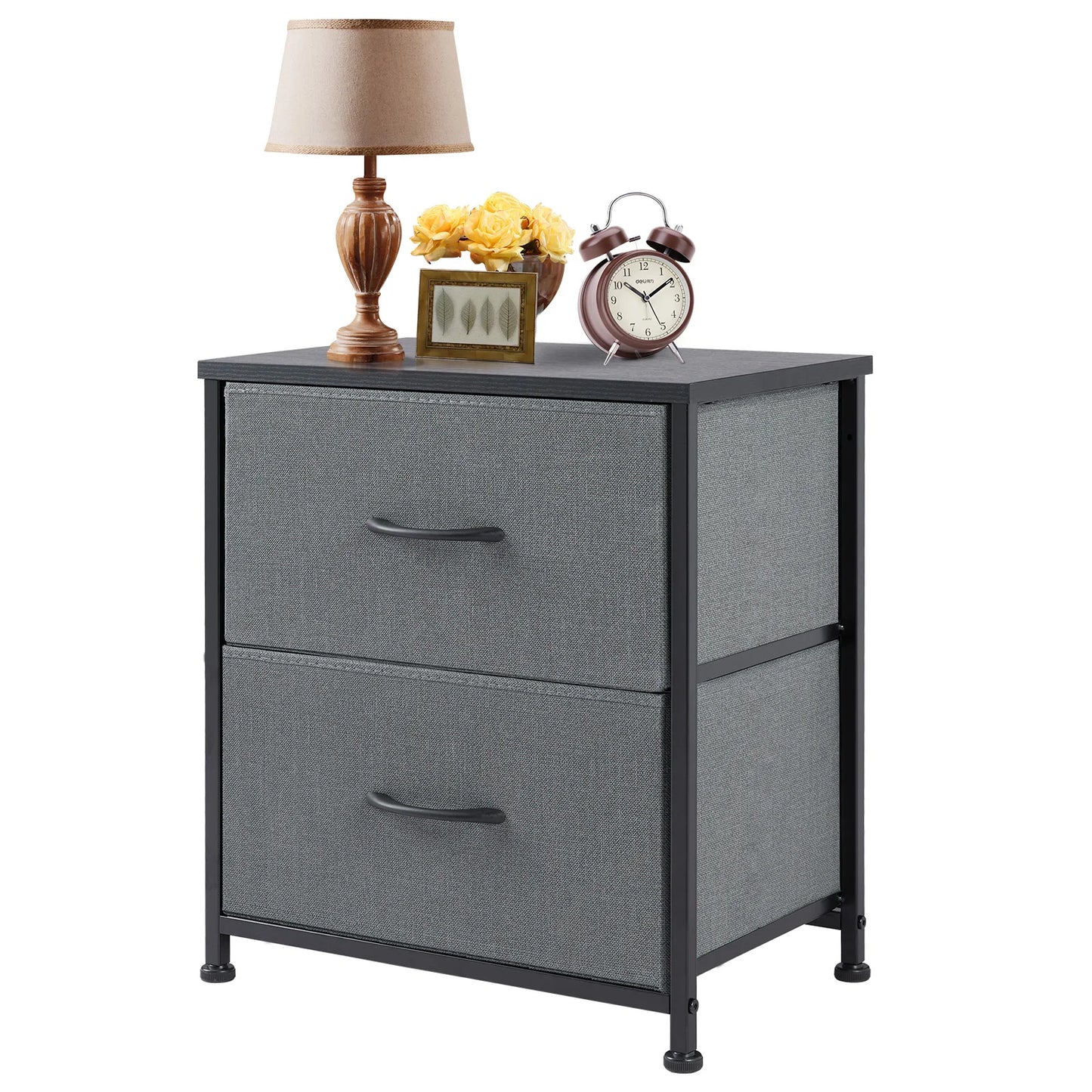 JHK Nightstand Bedside Table With Storage Drawers