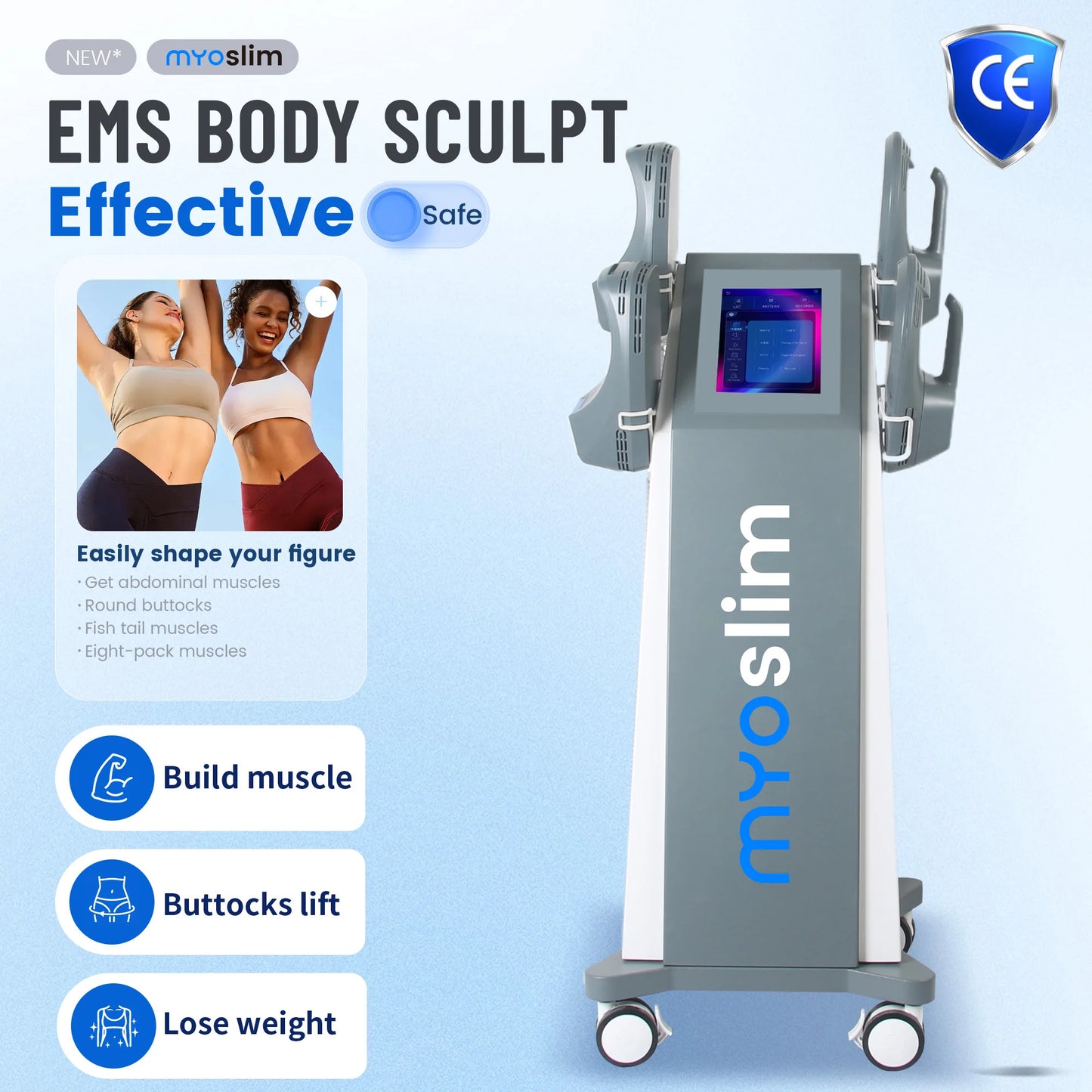 Myoslime 6500W RF Hi EMT Body Sculpting Fat Burning Machine