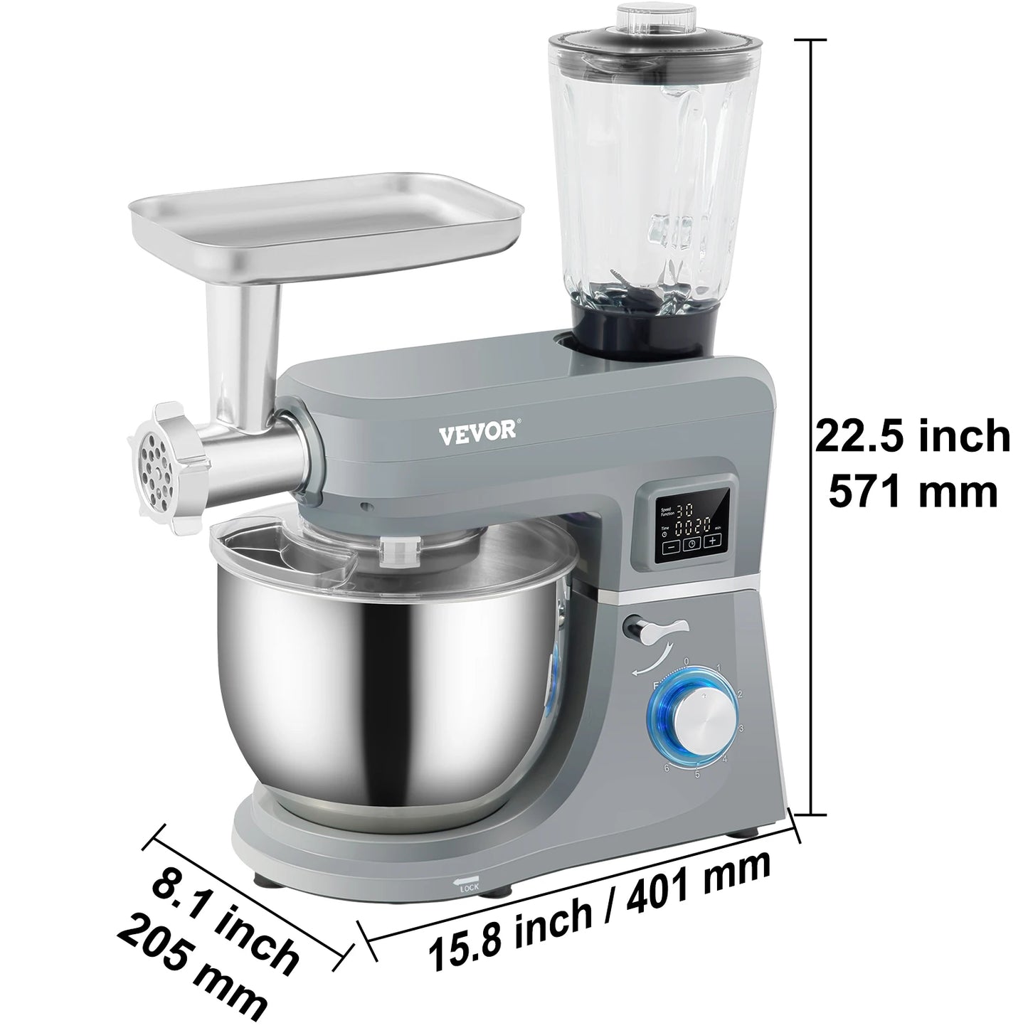 VEVOR Stand Mixer 6 Speed LCD Display With Dough Hook