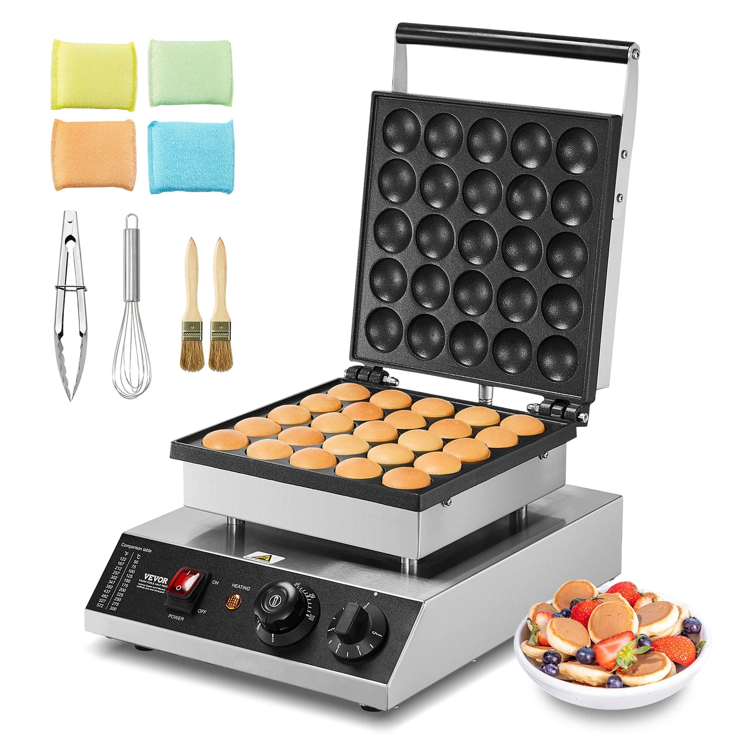 VEVOR SucceBuy Electric Waffle Maker 500W Nonstick 25Pcs