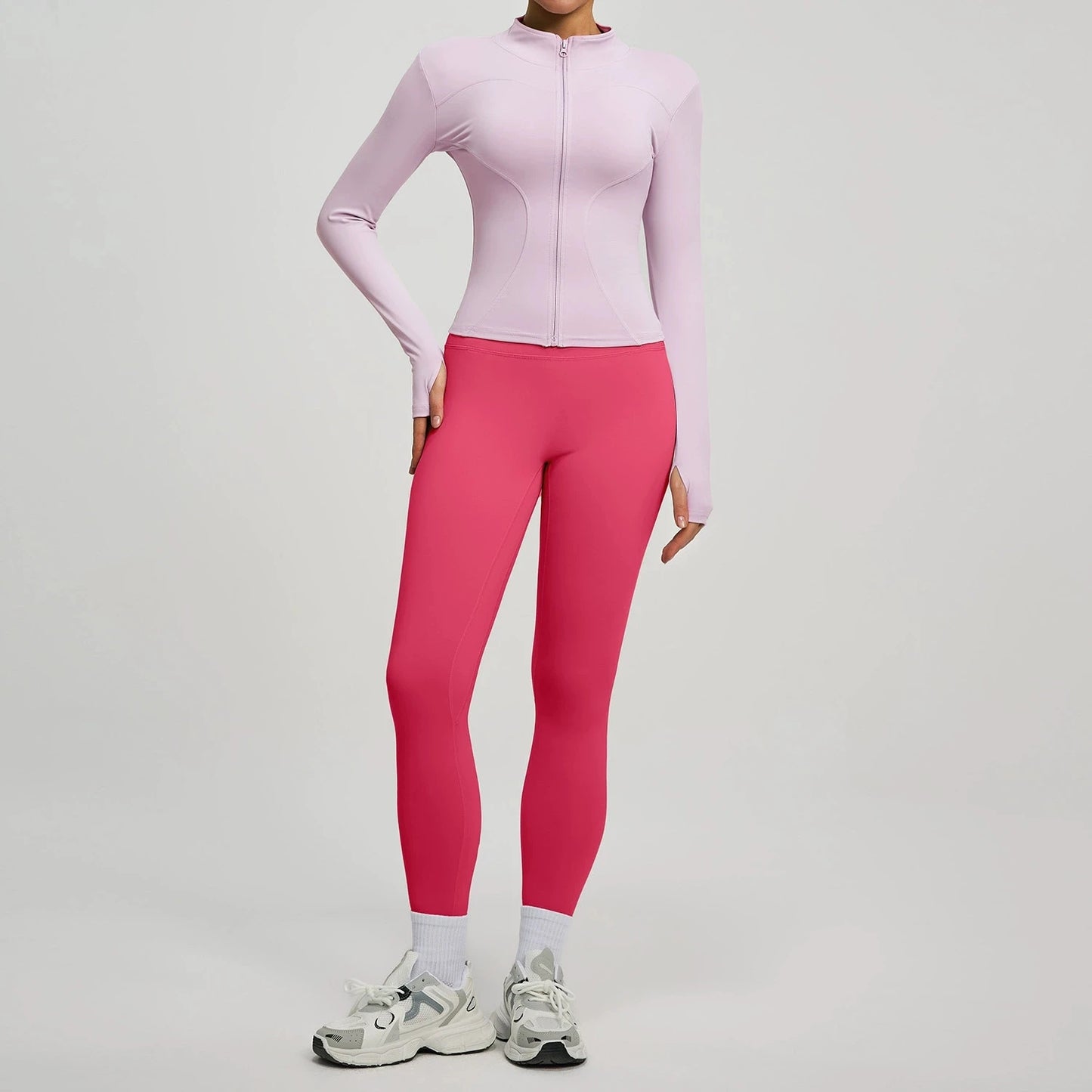 Womens Zip Front Yoga Jacket And Leggings Tracksuit