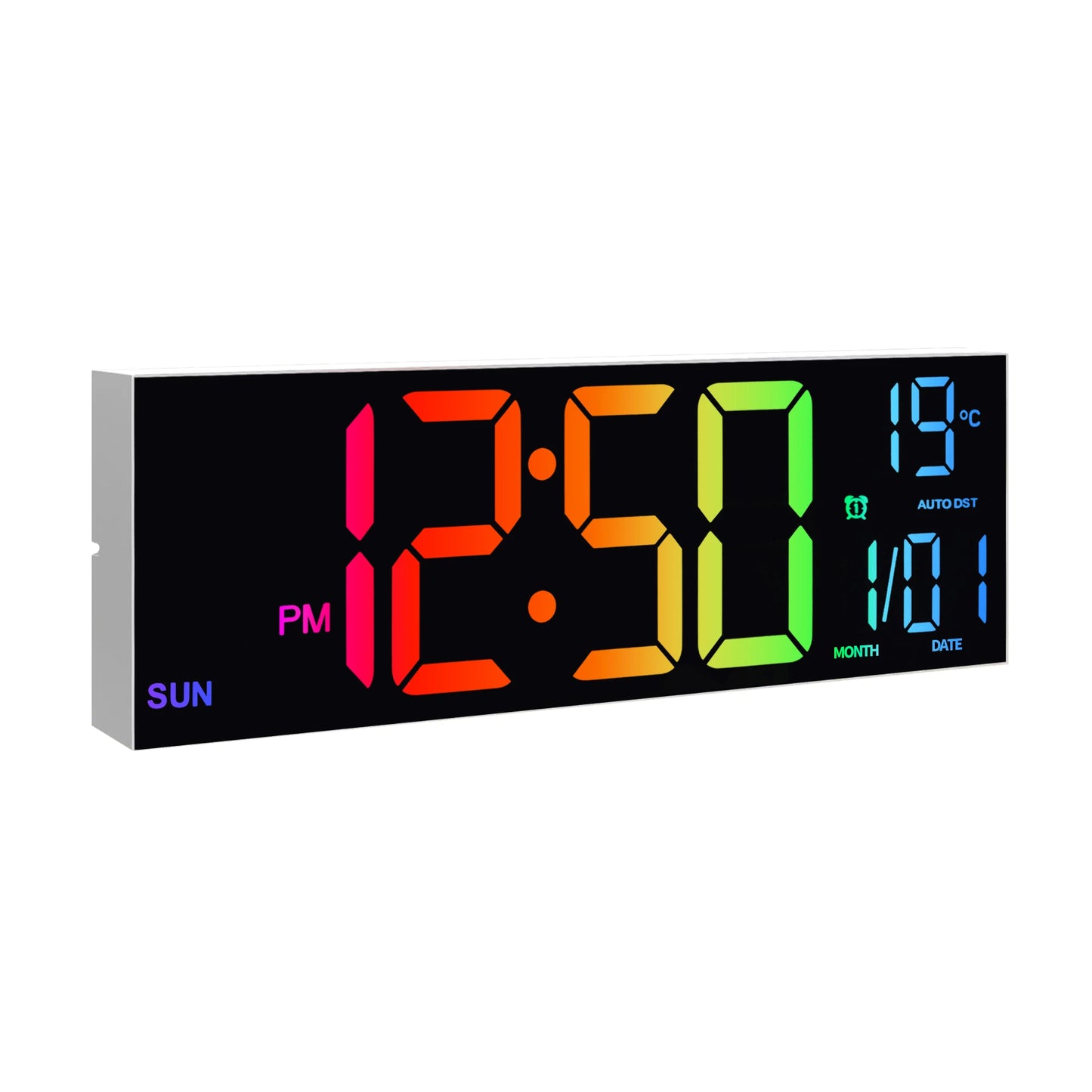 Digital LED Wall Clock With Remote Alarm And Temperature Display
