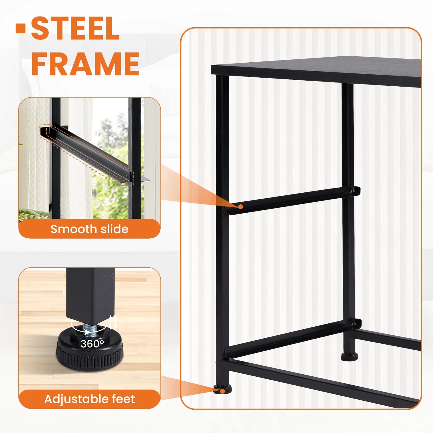 JHK Nightstand Bedside Table With Storage Drawers