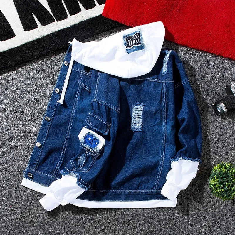 Casual Denim Jacket For Men Trendy Korean Style