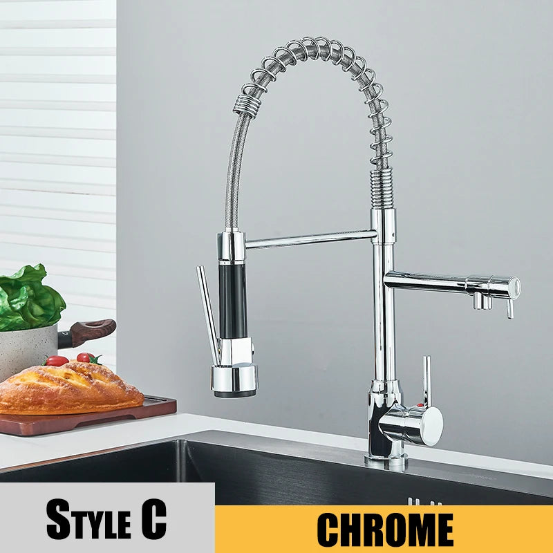 Wanmivezlo Kitchen Sink Faucet Pull Down Hot Cold