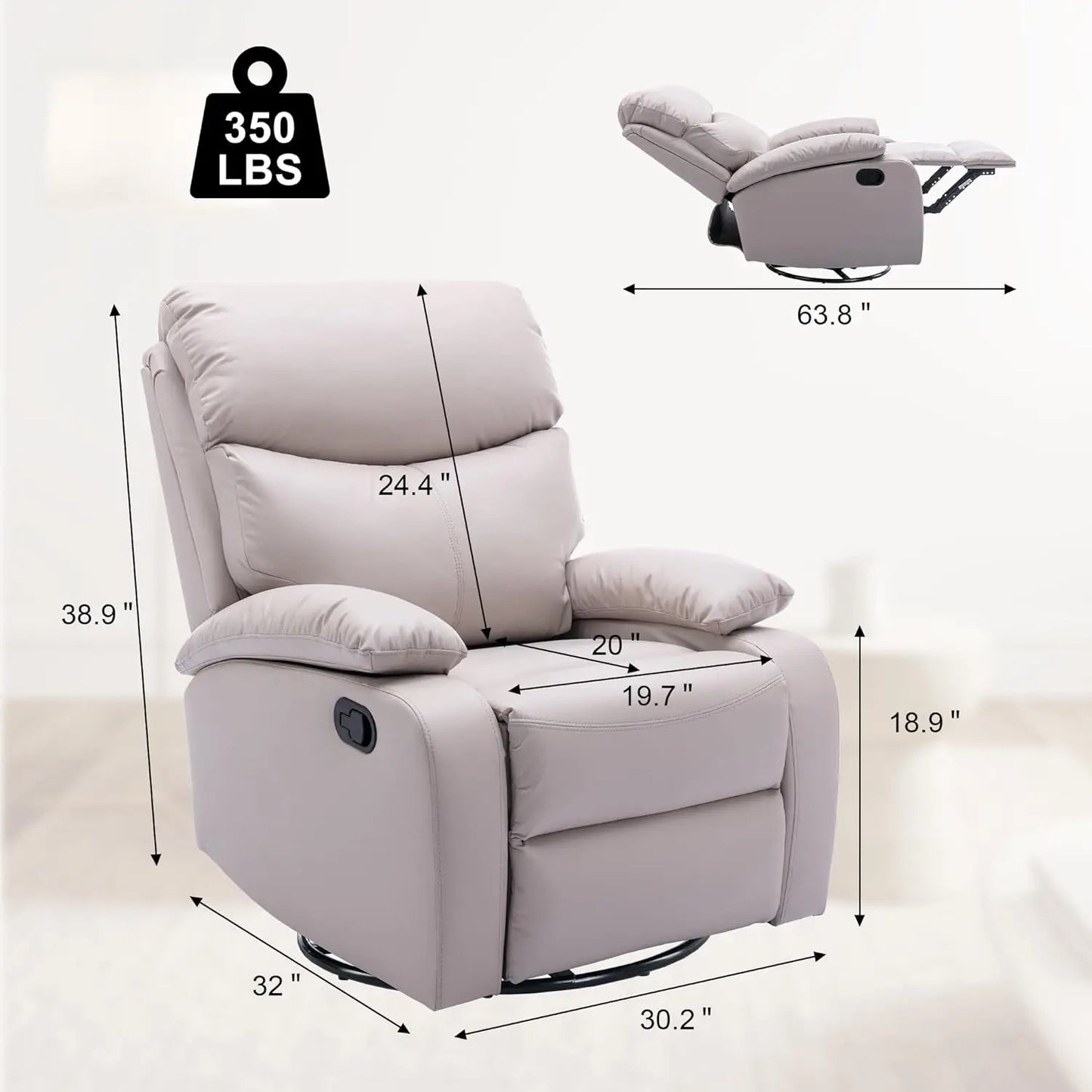 Swivel Rocker Recliner Chair For Adults