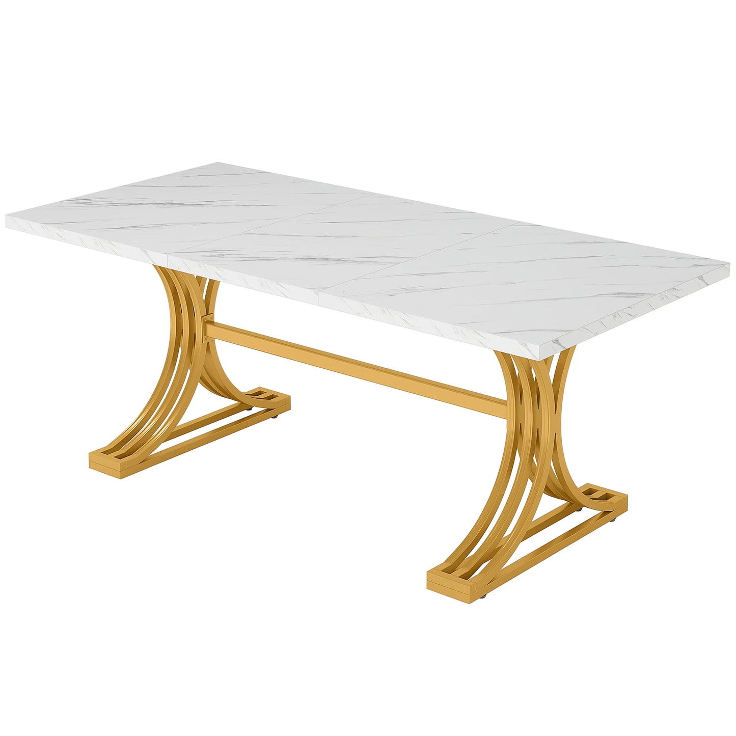 Tribesigns Dining Table With Faux Marble Top