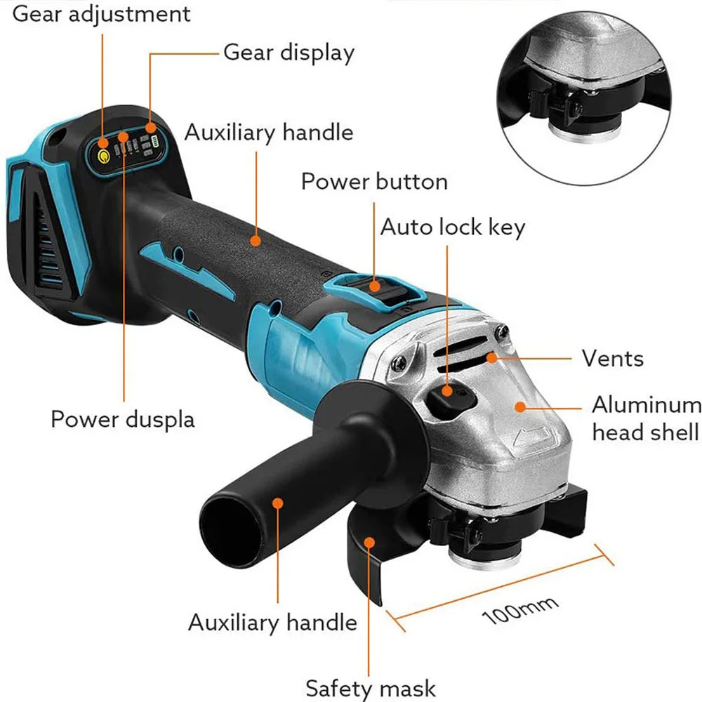 Magnitt Brushless Angle Grinder M14 With Variable Speed