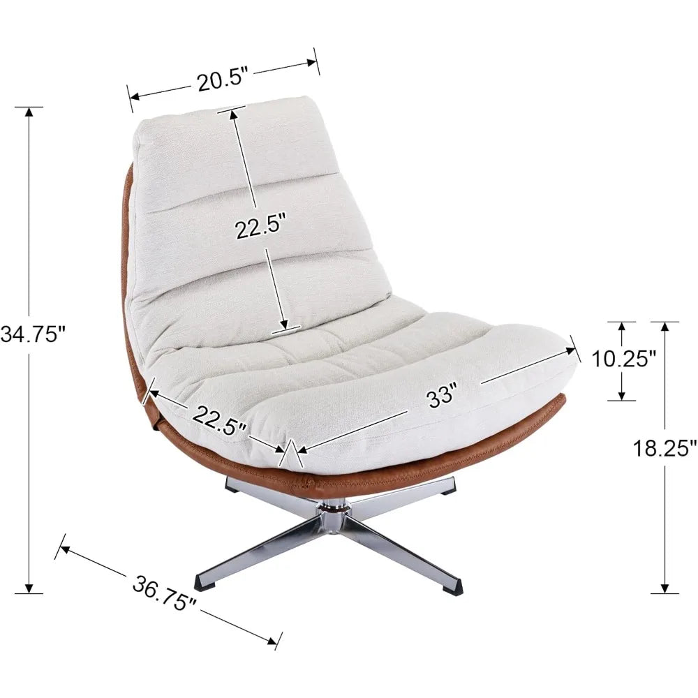 RBXC Modern Swivel Accent Chair With Ottoman Set