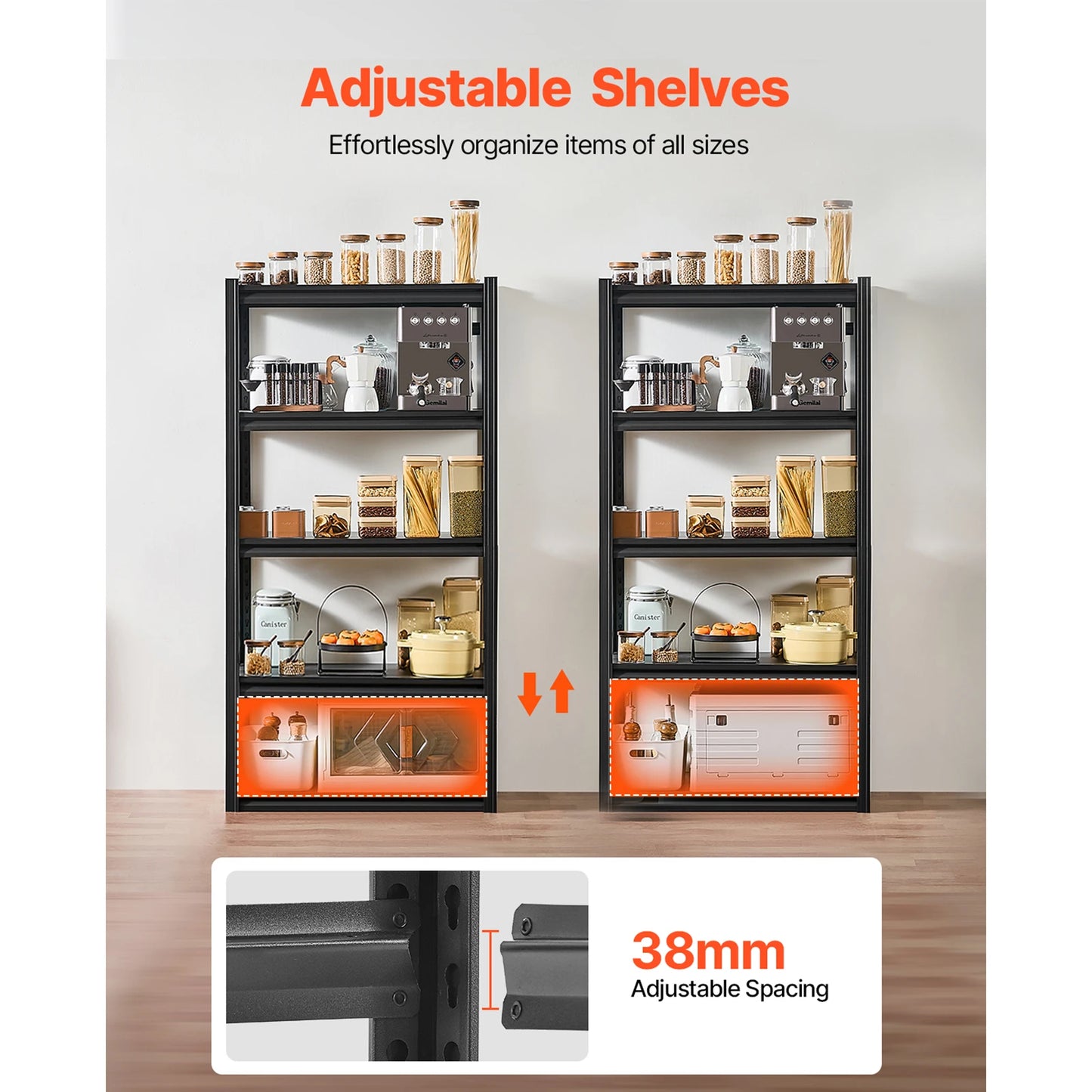 VEVOR 5-Tier Garage Storage Shelves 2000 lbs