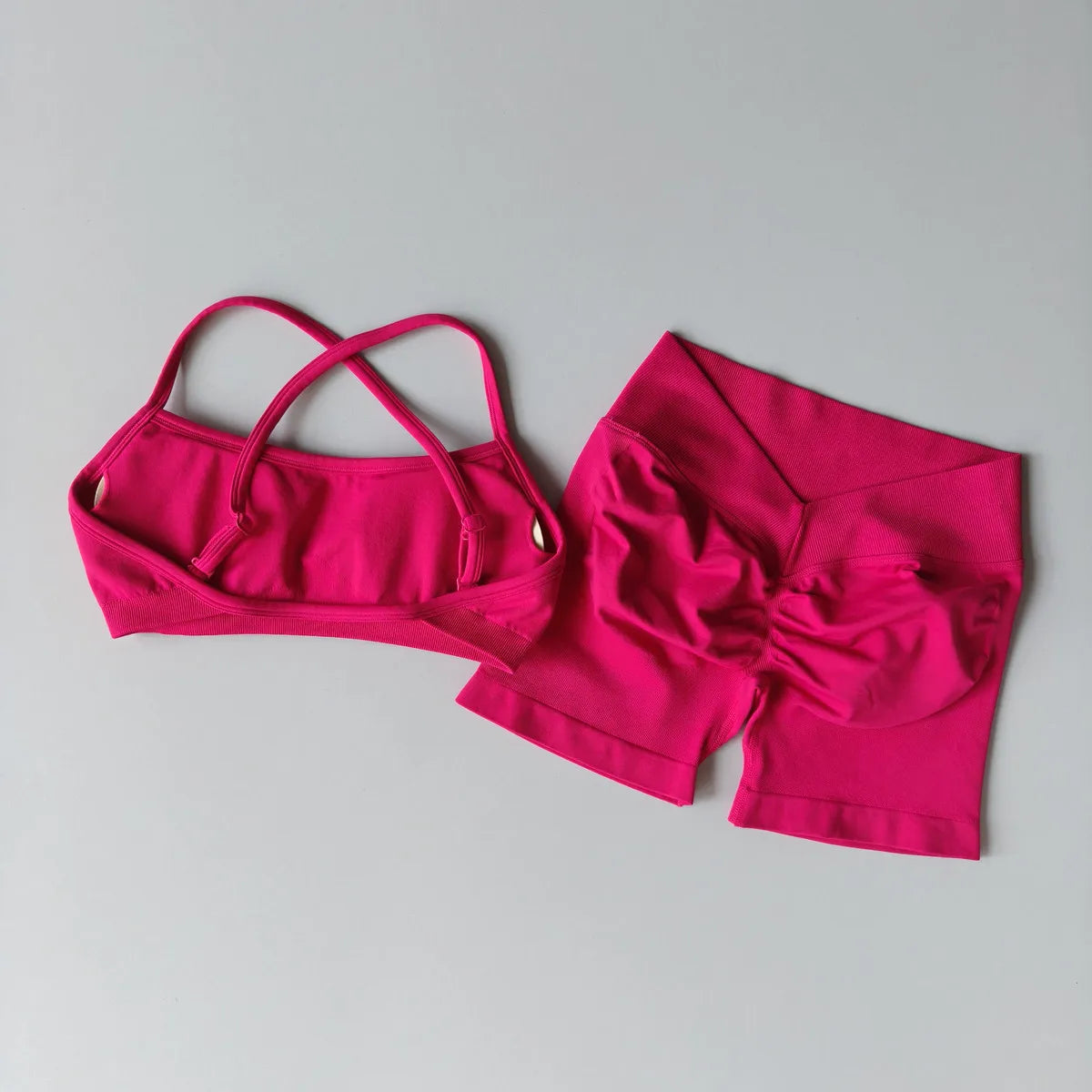 Women's 2-Piece Seamless Yoga Set with Sports Bra and Shorts
