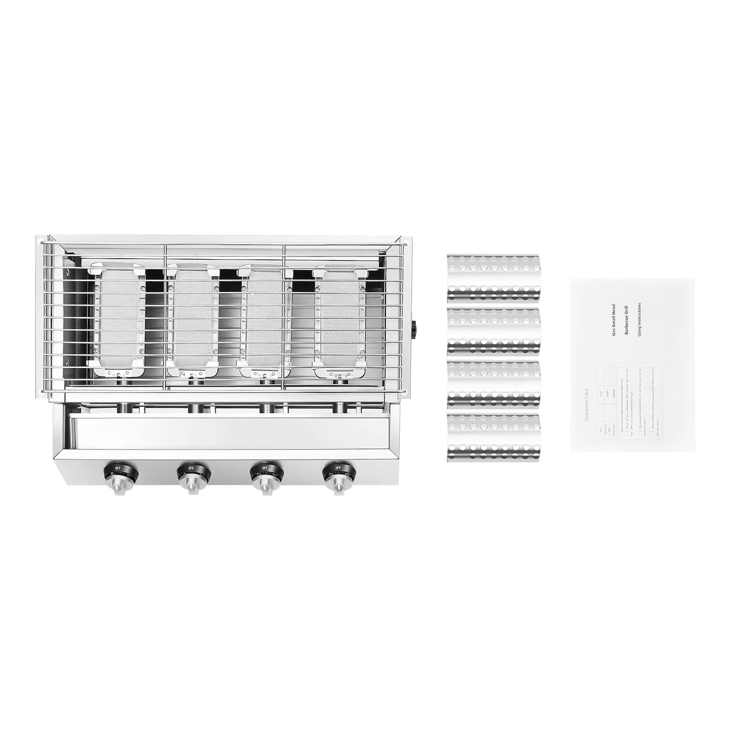 Professional 4 Burner Stainless Steel Portable Tabletop Gas Grill Smokeless For Camping Indoor Outdoor BBQ 1