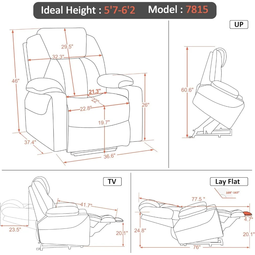 MKDK Lay Flat Dual Motor Lift Recliner Chair