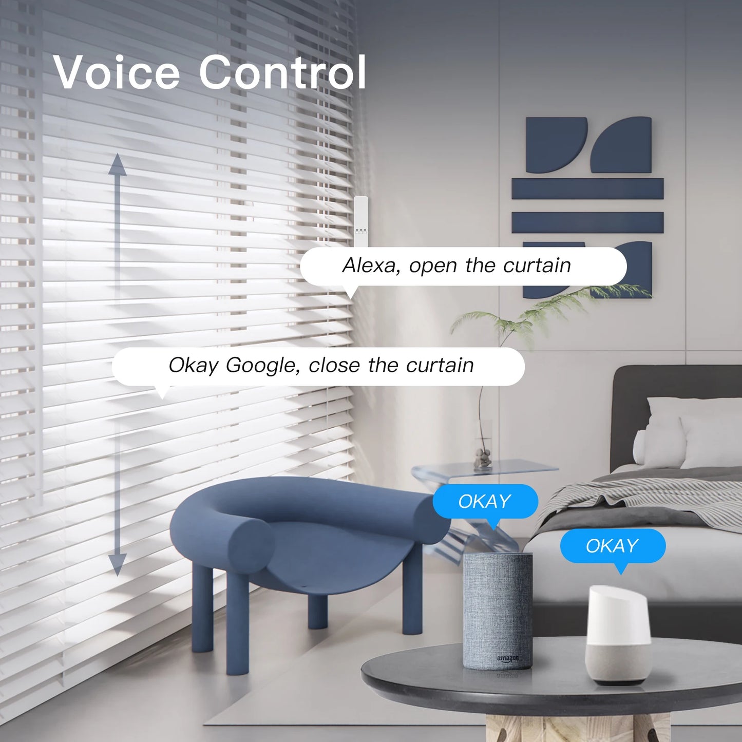 MOES Tuya WiFi Smart Motorized Chain Roller Blinds Kit RF Remote