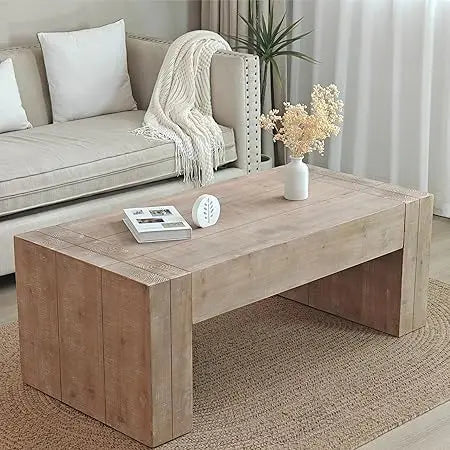 DAFIFY Natural Wood Coffee Table