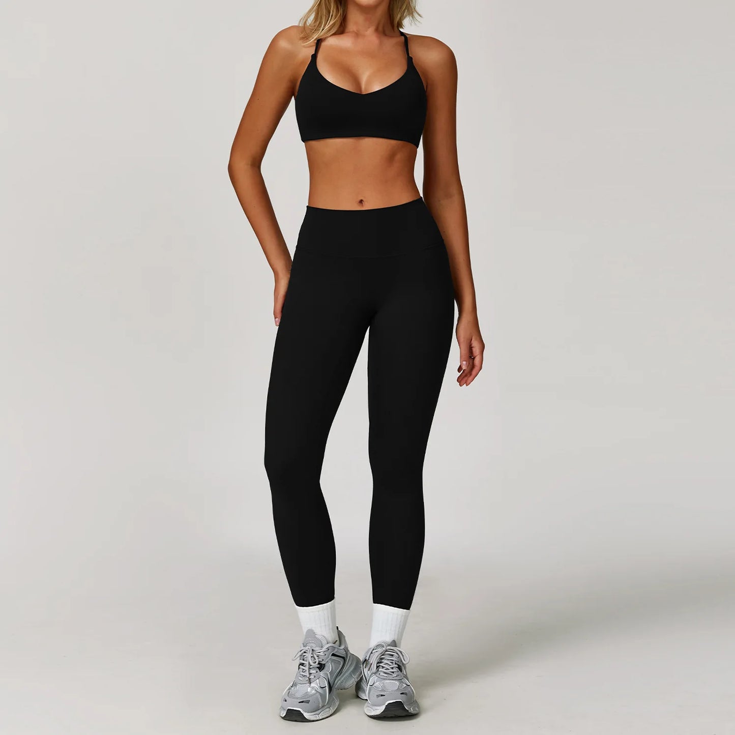 Women Gym Set Yoga Bra Jacket High Waist Leggings Shorts