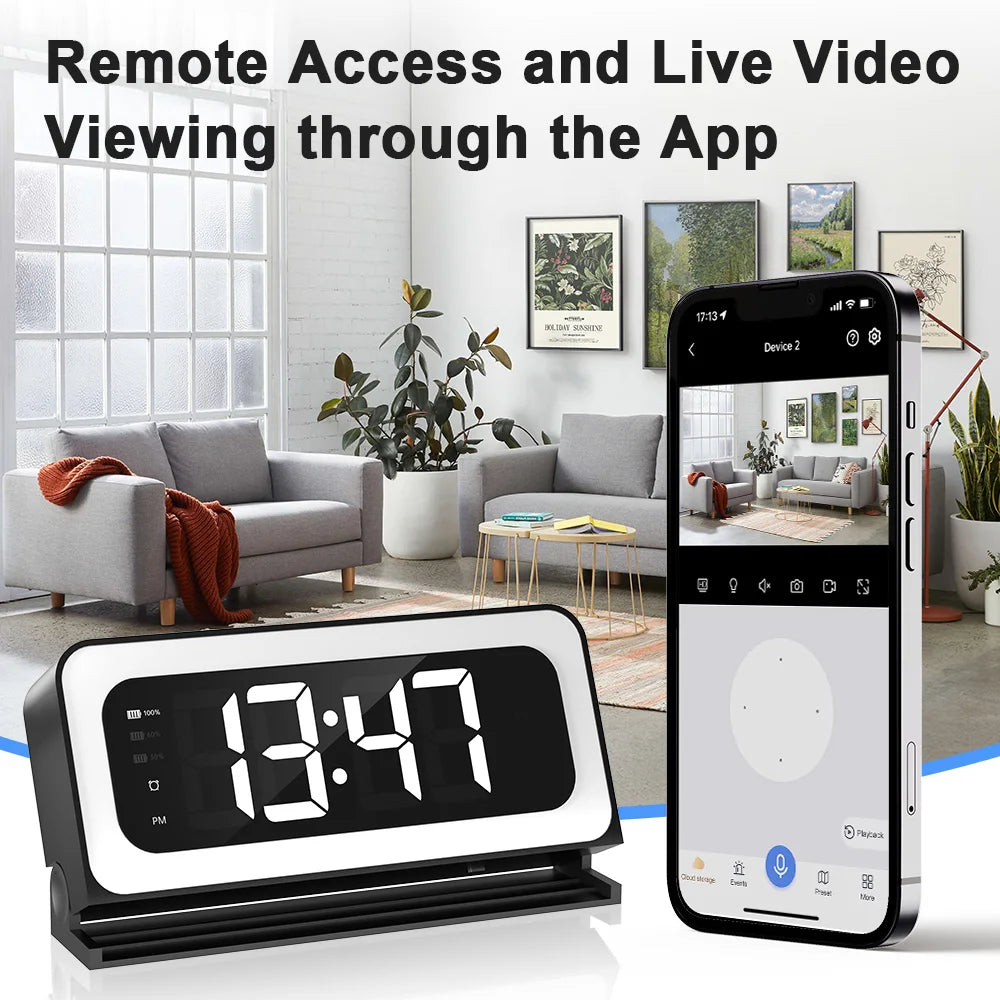 NOAHTEC 1080P Alarm Clock Camera Wireless IR