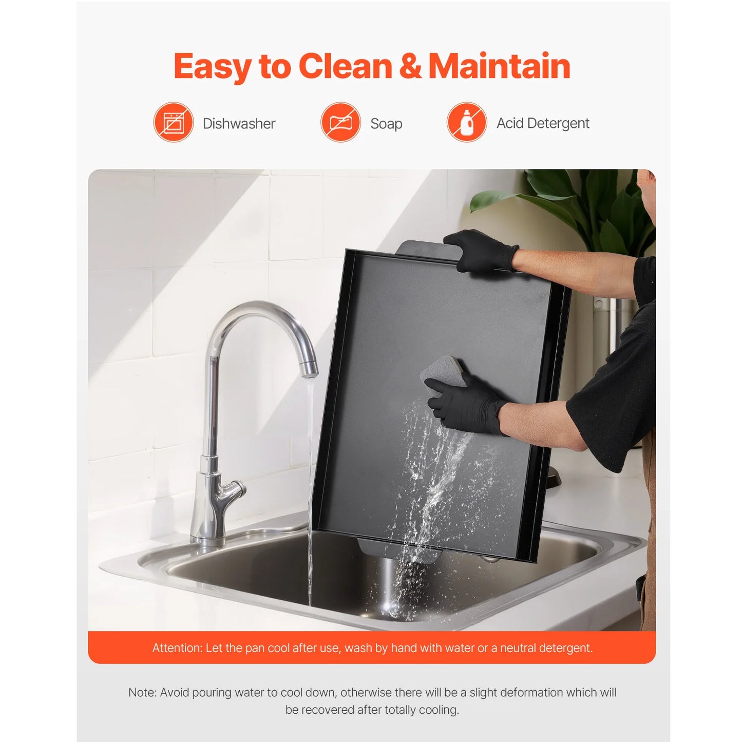 SucceBuy Carbon Steel Griddle Universal Flat Top Rectangular Plate