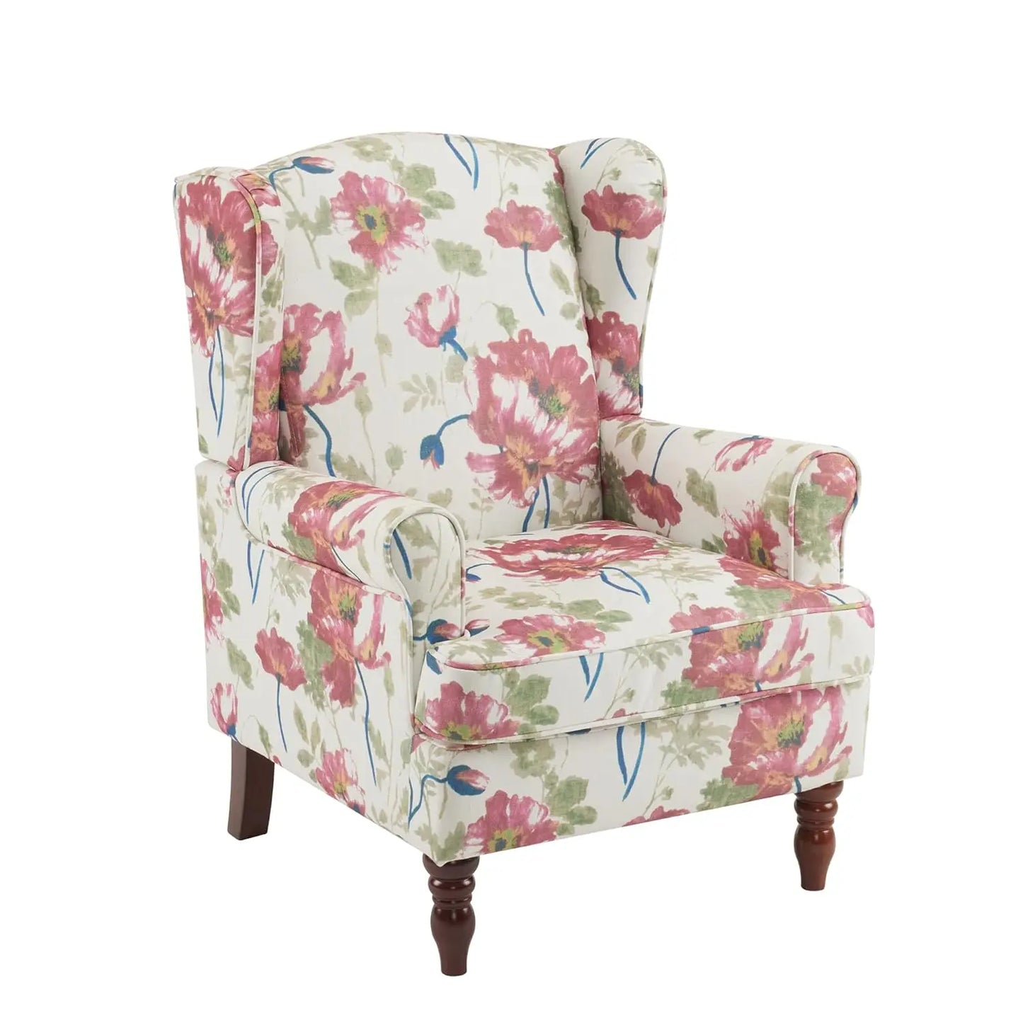 Floral Accent High Back Armchair