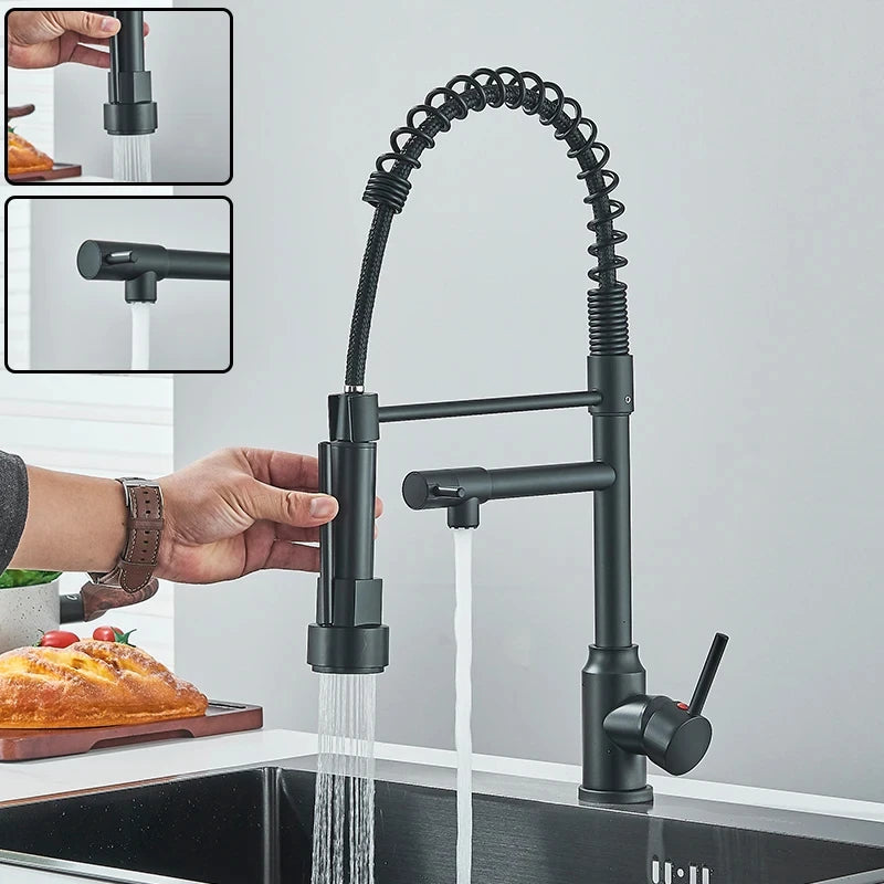 Wanmivezlo Kitchen Sink Faucet Pull Down Hot Cold