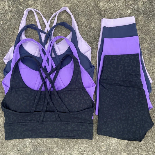 Women's Yoga Set 2 Piece Cross Back Bra High Waist