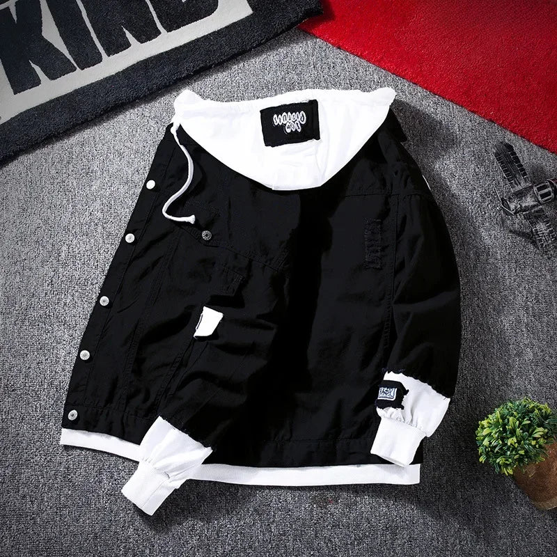 Casual Denim Jacket For Men Trendy Korean Style