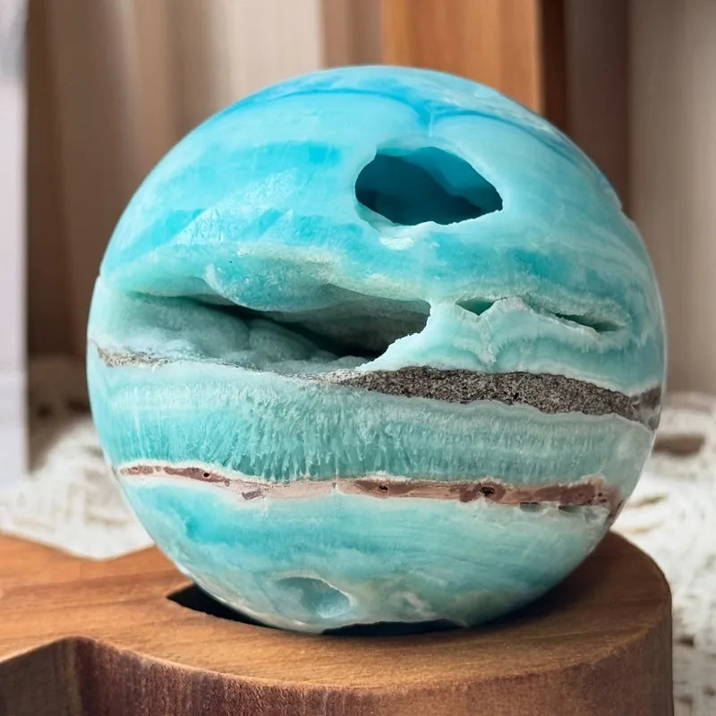 CrystalHola Hemimorphite Sphere Bohemian Style Home Decor