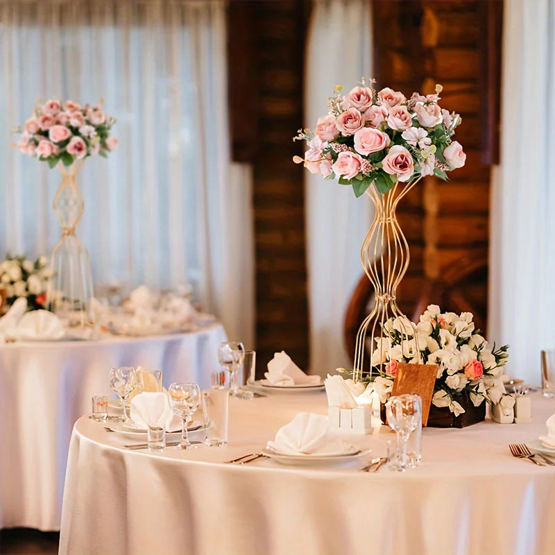 Metal Decorative Vases for Elegant Wedding Centerpieces and Seasonal Decorations