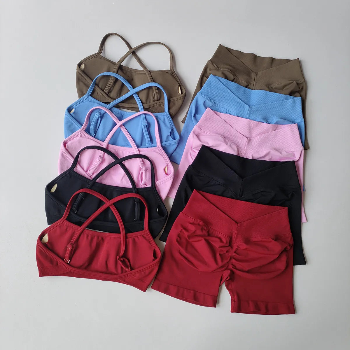 Women's 2-Piece Seamless Yoga Set with Sports Bra and Shorts