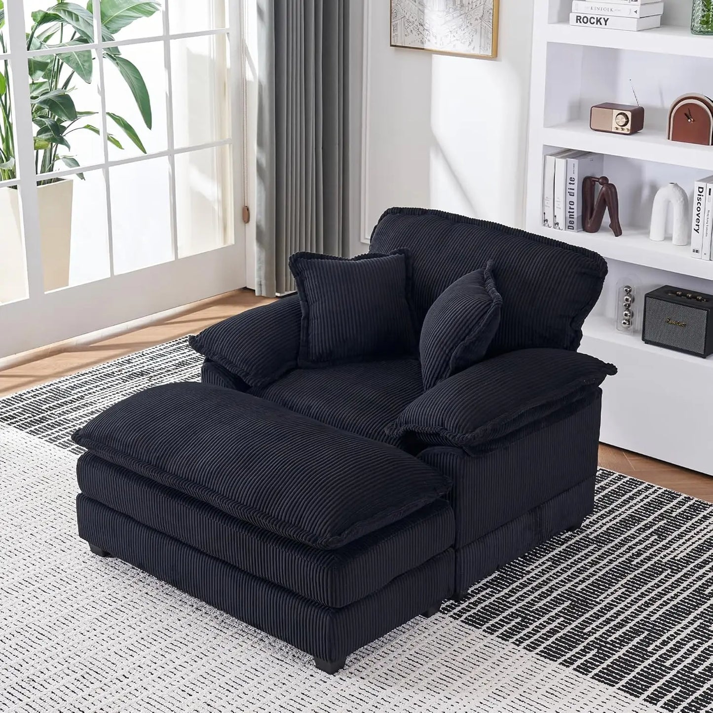 Oversized Chaise Lounge Chair With Ottoman