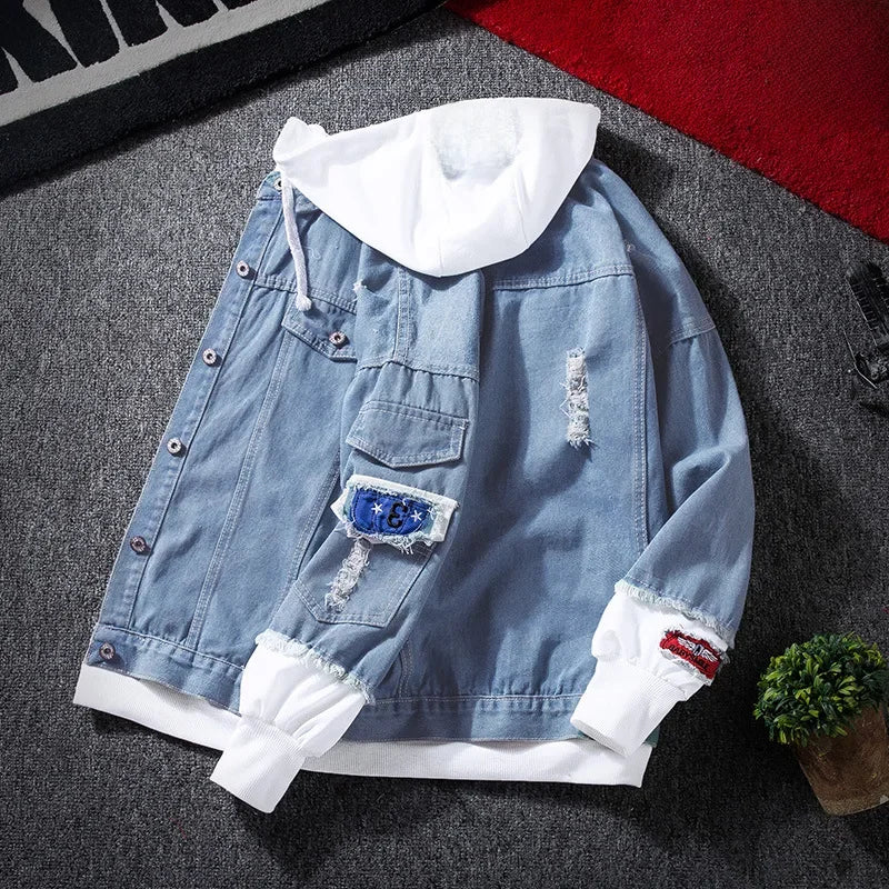 Casual Denim Jacket For Men Trendy Korean Style
