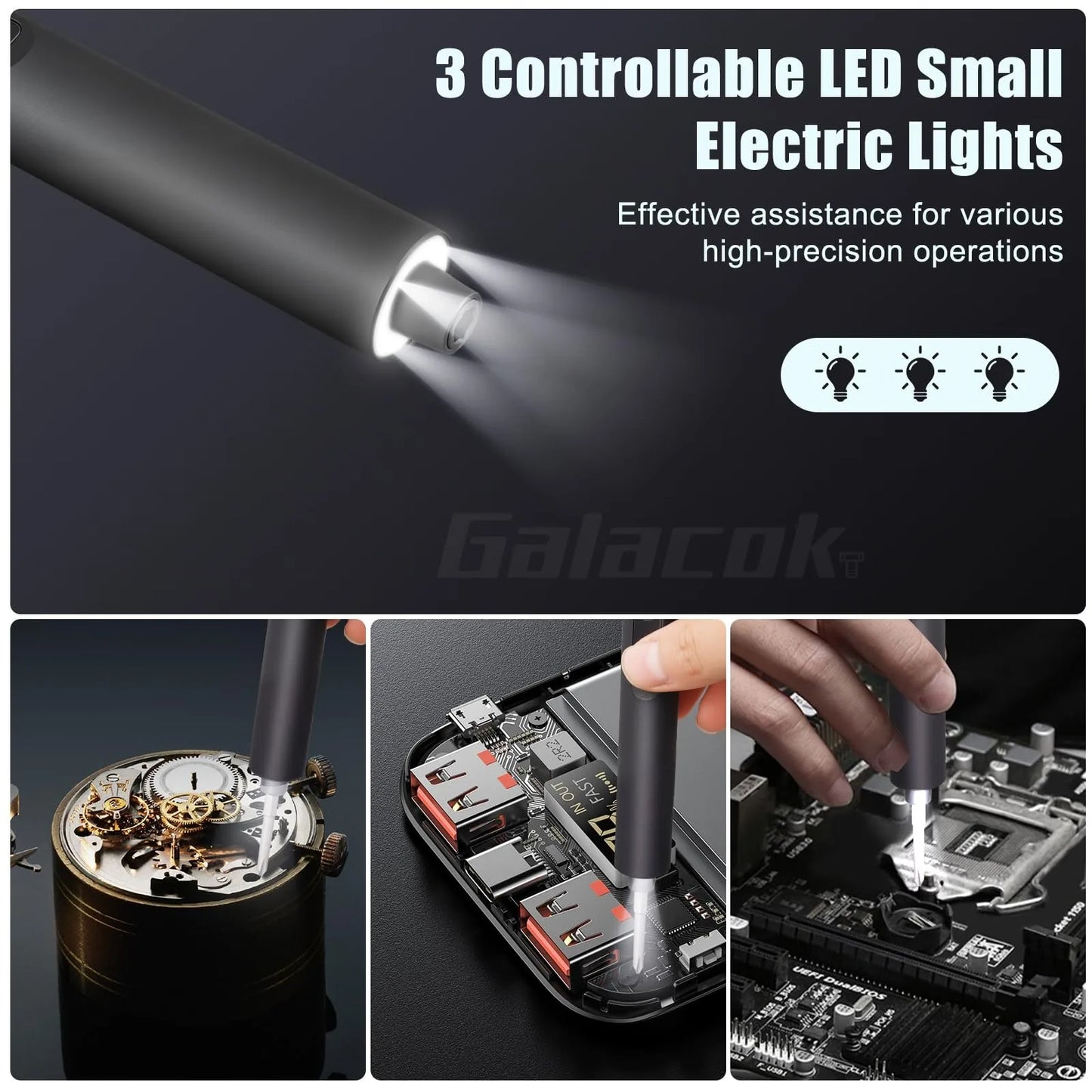 Galacok 49-in-1 Precision Electric Screwdriver Set with Magnetic Bits