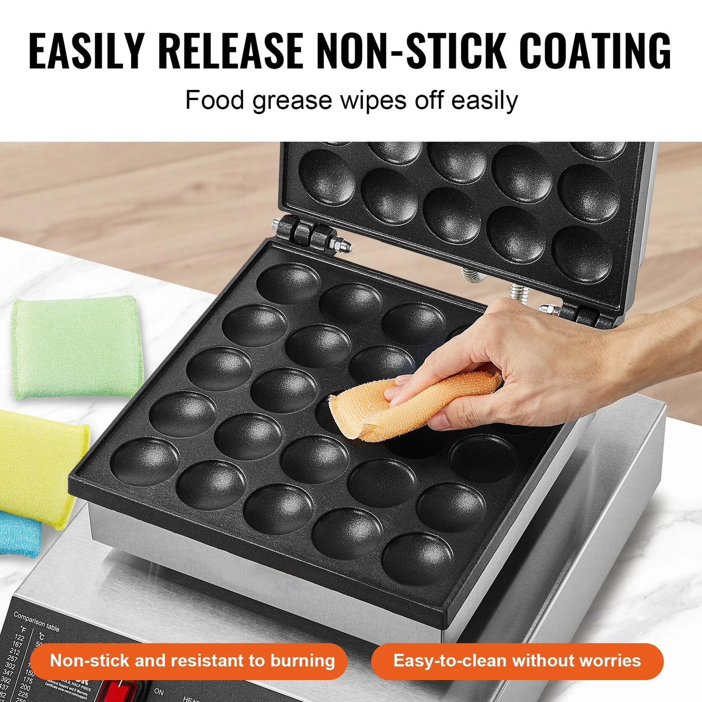 VEVOR SucceBuy Electric Waffle Maker 500W Nonstick 25Pcs