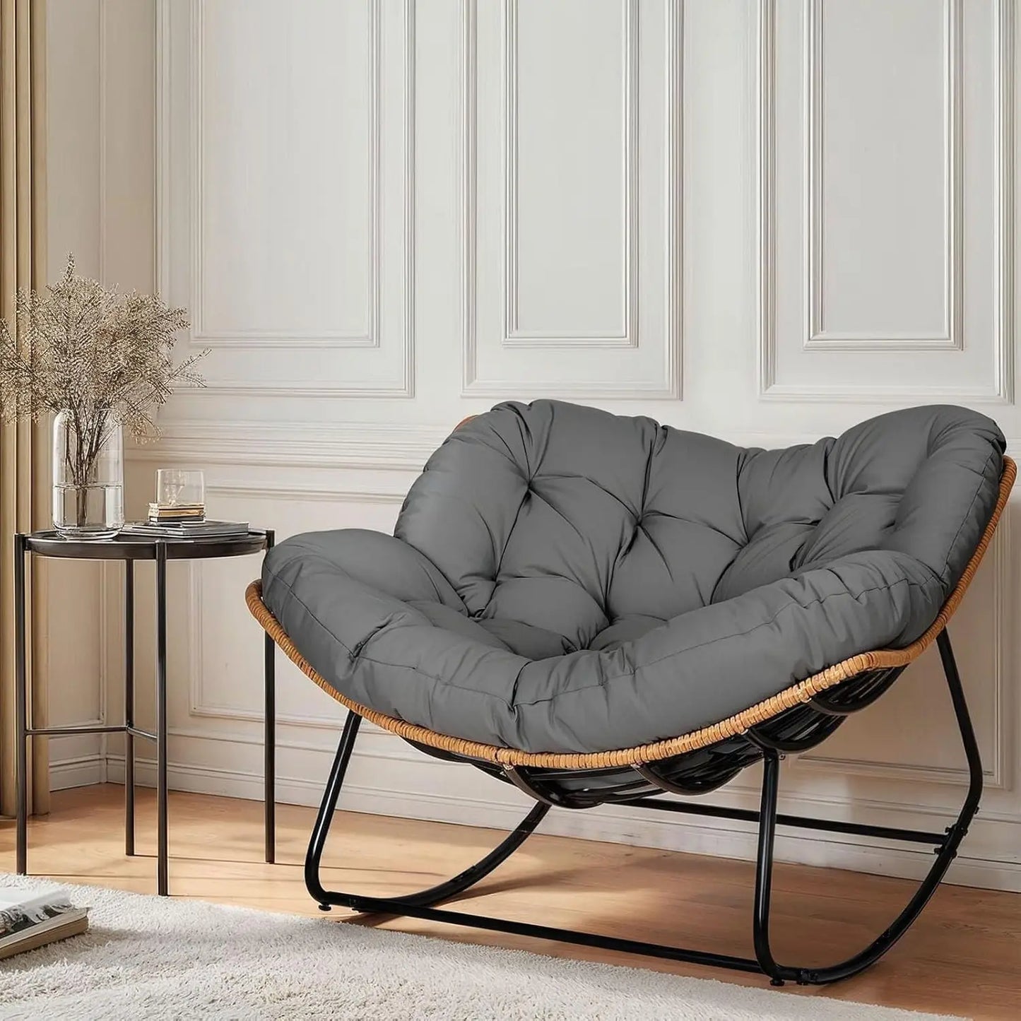 Egg Outdoor Rocking Chair Papasan Lounge Rocker