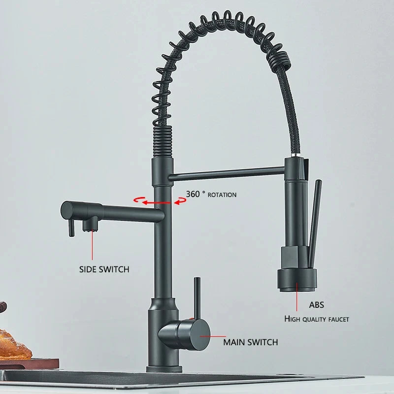 Wanmivezlo Kitchen Sink Faucet Pull Down Hot Cold