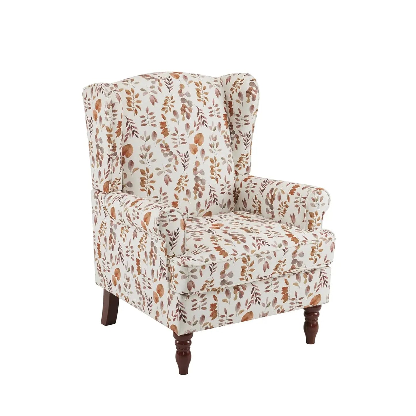 Floral Accent High Back Armchair
