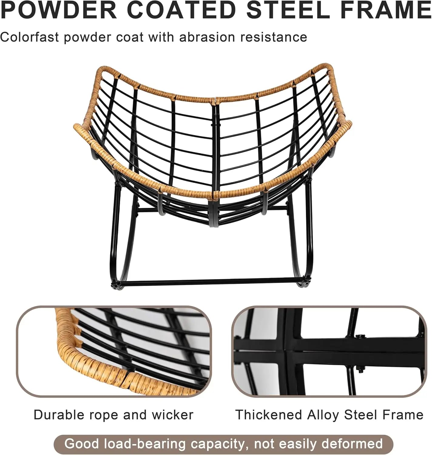Egg Outdoor Rocking Chair Papasan Lounge Rocker