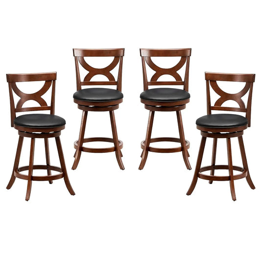 Bar Stools Set of 4 360 Swivel Cushioned Seats