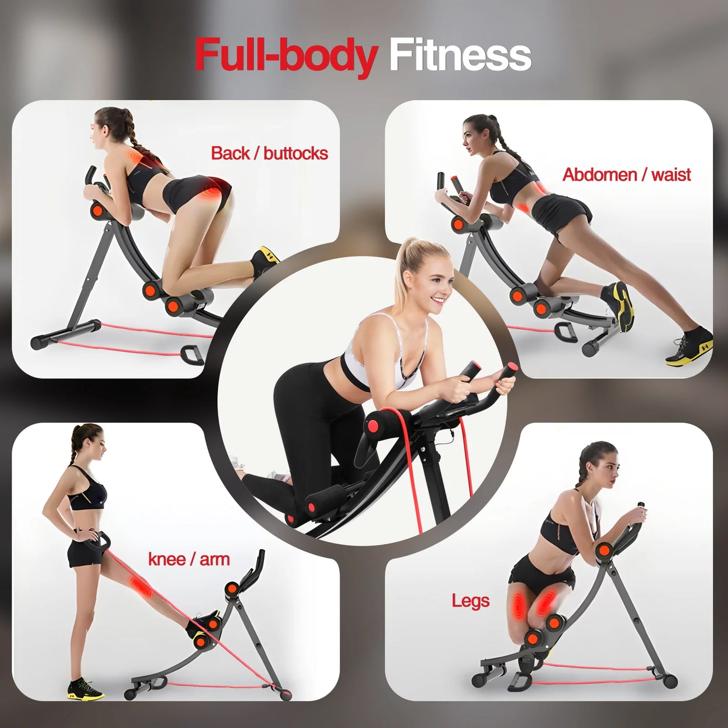 Foldable Ab Machine for Home Gym Abdominal Trainer Fitness Equipment