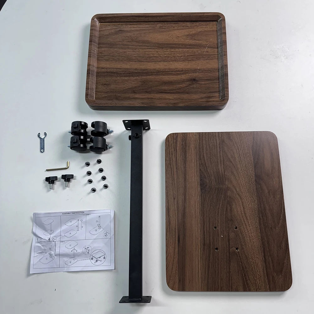 Adjustable Overbed Bedside Table Cart Laptop Desk 360 Degree Rotatable