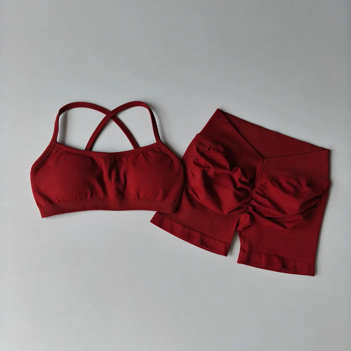 Women's 2-Piece Seamless Yoga Set with Sports Bra and Shorts