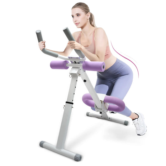 Folding Abdominal Crunch Machine For Home Gym With Resistance Bands
