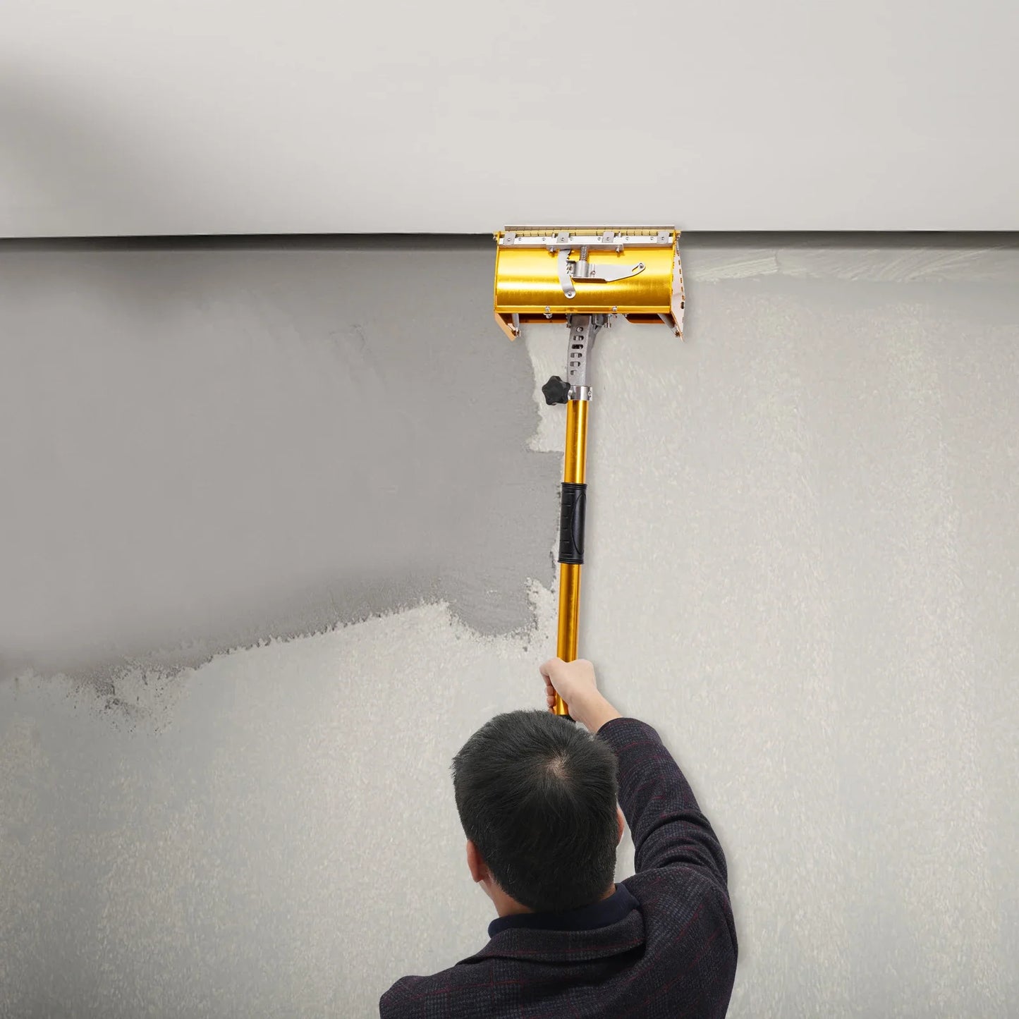 Adjustable Drywall Tool With Leakproof Mud Pan