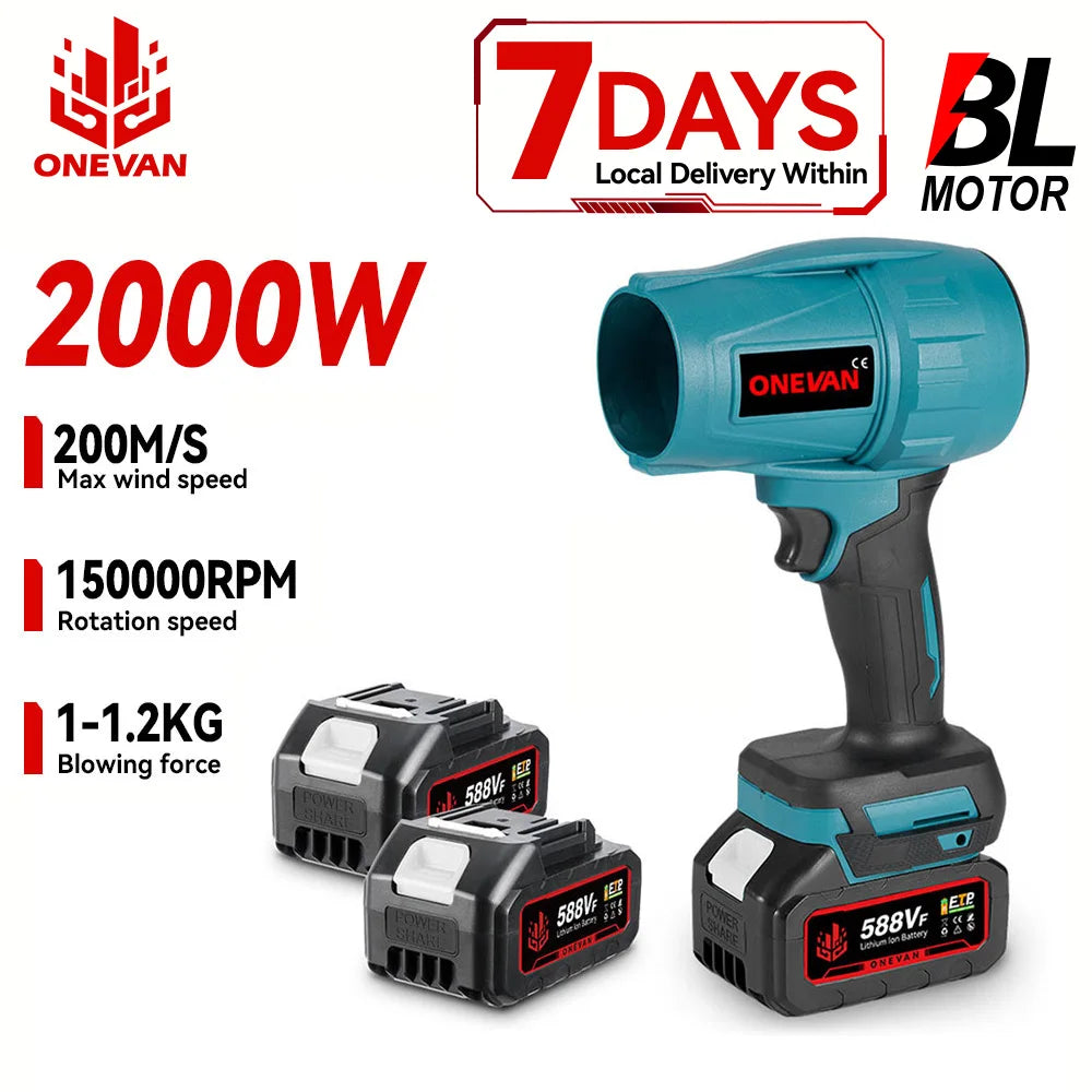 ONEVAN 2000W Brushless Turbo Cordless Air Blower for Makita Battery