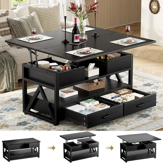 Lift Top Coffee Table With Storage Drawers