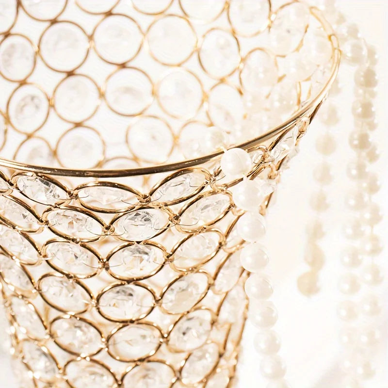 2 Crystal Style Metal Centerpiece Vases For DiningTables WeddingAnniversary Decor