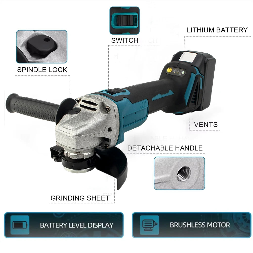 Magnitt Brushless Angle Grinder M14 With Variable Speed